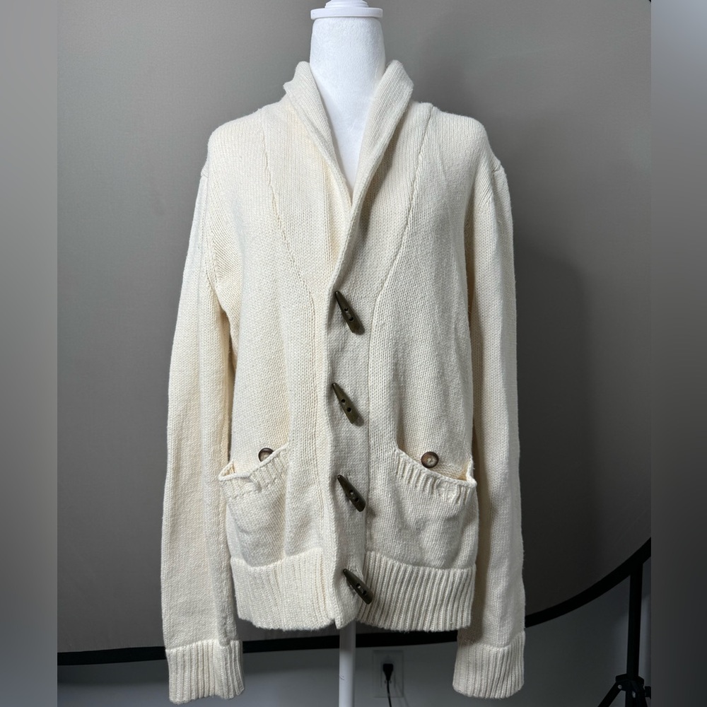 Levi's Women's Medium Cream/Beige Alpaca Blend Knit Cardigan Sweater